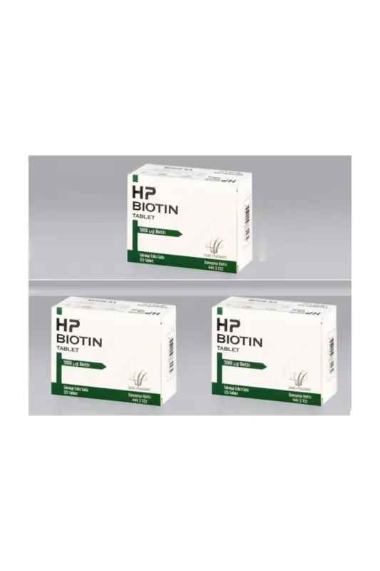 Hp Biotin 5 Mg 120 Tablet 3 Kutu - HAIR PHARMA