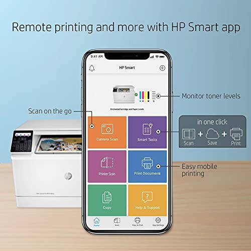 HP Color LaserJet Pro M182nw Wireless All-in-One Laser Printer, Remote Mobile Print, Scan & Copy, Works with Alexa (7KW55A), White - 2