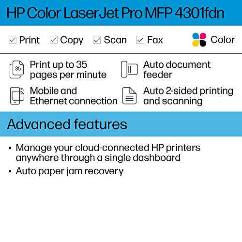 HP Color LaserJet Pro MFP 4301fdn Printer - 6