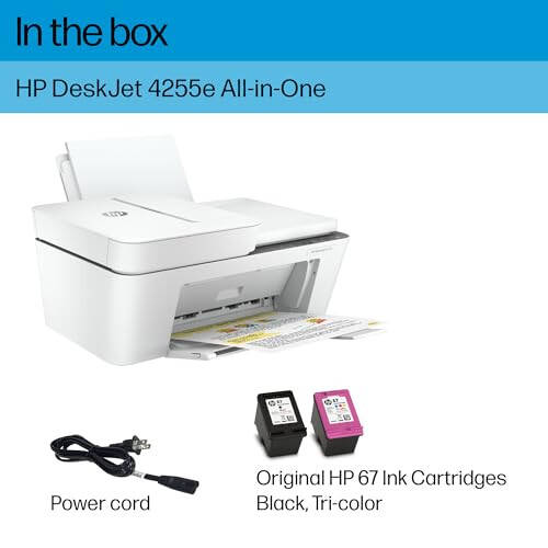 HP DeskJet 4255e Simsiz Ko‘p Funktsiyali Rangli Siyohli Printer, Skaner, Nusxa Ko‘chiruvchi, Uy Uchun Eng Yaxshi, 3 Oylik Siyohli Kartidjlar Kiritilgan (588S6A) - 7