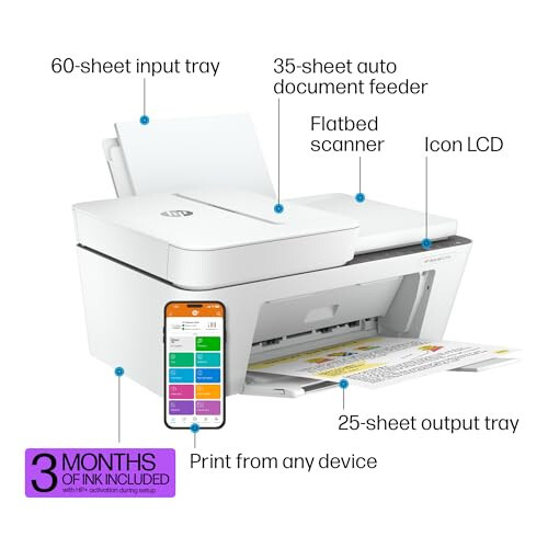 HP DeskJet 4255e Wireless All-in-One Color Inkjet Printer, Scanner, Copier, Best-for-Home, 3 Months of Ink Included (588S6A) - 5