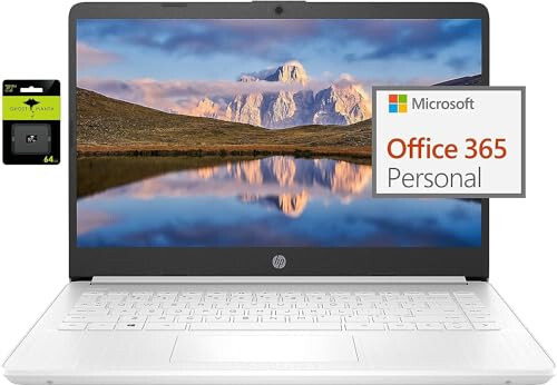 HP En Yeni 14 İnç Ultra Hafif Öğrenci ve İş Bilgisayarı, Intel Dört Çekirdekli N4120, 16GB RAM, 128GB Depolama (64GB eMMC + 64GB Ghost Manta SD), 1 Yıl Office 365, Web Kamerası, HDMI, WiFi, USB-A&C, Win 11 S - 1