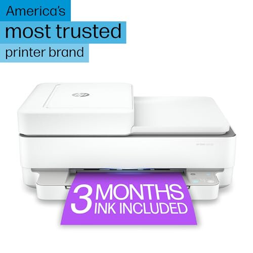 HP ENVY 6455e Wireless Color Inkjet Printer, Print, scan, copy, Easy setup, Mobile printing, Best for home, Instant Ink with HP+ (3 months included), white - 3