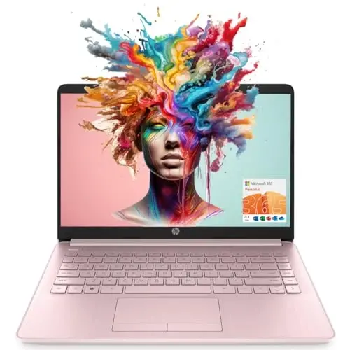 HP Essential Dizüstü Bilgisayar, 14 inç HD Ekran, Intel Celeron N150, 8 GB RAM, 128 GB eMMC, Web Kamerası, HDMI, Wi-Fi, RJ-45, 1 Yıl Office 365, Windows 11 Home, Pembe - HP