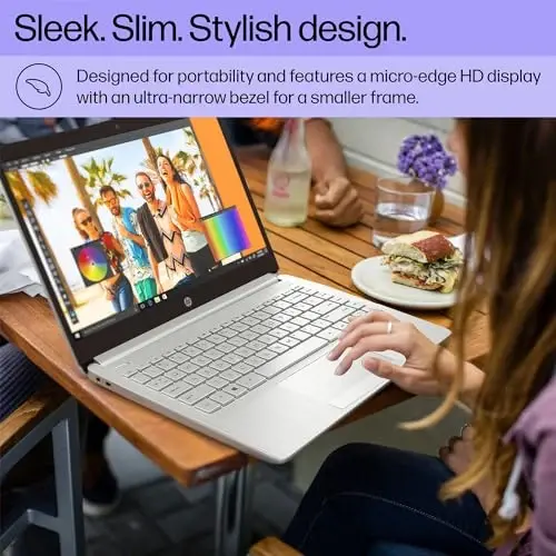 HP Essential noutbuki, 14 dyuymli HD ekran, Intel Celeron N4120, 8 GB RAM, 128 GB eMMC, Veb-kamera, HDMI, Wi-Fi, RJ-45, 1 yillik Office 365, Windows 11 Home, Kumush rang - 4