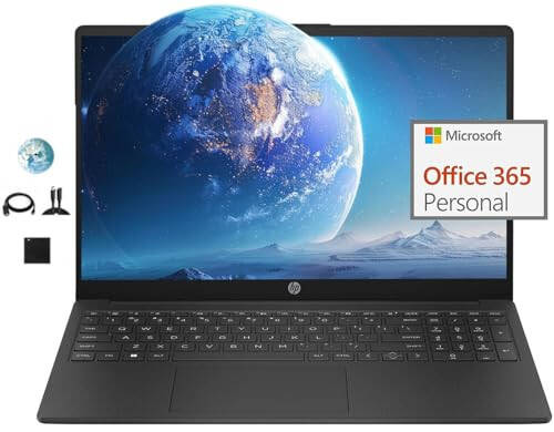 HP Flagship 15.6 HD Talaba uchun noutbuk, Intel To'rt Yadroli Pentium N200 (i5-8250U'dan yaxshiroq), 8GB RAM, 128GB SSD, WiFi, Veb-kamera, Tez Zaryadlash, HDMI, 1 Yil Microsoft Office 365, Win 11, 4-da-1 Aksessuar - 1