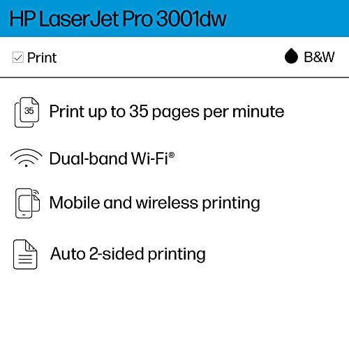 HP LaserJet Pro 3001dw Беспроводной черно-белый принтер, Лучший для офиса (3G65OF) - 2