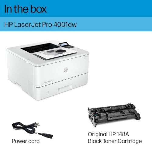 HP LaserJet Pro 4001dw Беспроводной черно-белый принтер, оптимальный для офиса (2Z601F) - 5