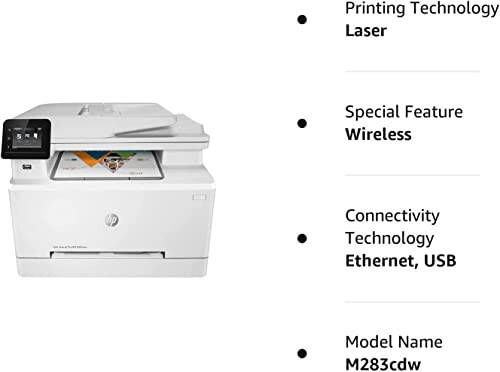 HP LaserJet PRO M283CDW Color MFP 22PPM 256 MB 7KW73A (Renewed) - 7