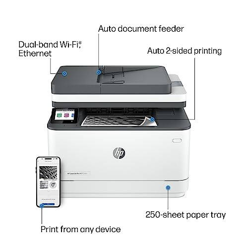 HP LaserJet Pro MFP 3101fdw Kablosuz Siyah Beyaz Çok İşlevli Lazer Yazıcı, Tarayıcı, Fotokopi, Faks, Ofis İçin En İyi (3G628F) - 4