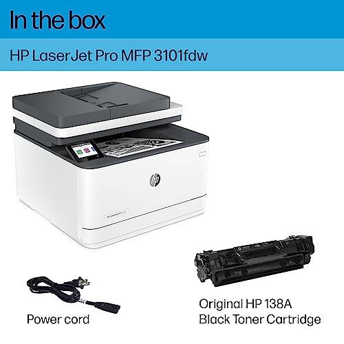 HP LaserJet Pro MFP 3101fdw Simsiz Qora va Oq Ko'p Funktsiyali Lazer Printer, Skaner, Nusxa Ko'chirish Mashinasi, Faks, Ofis uchun Eng Yaxshi (3G628F) - 5