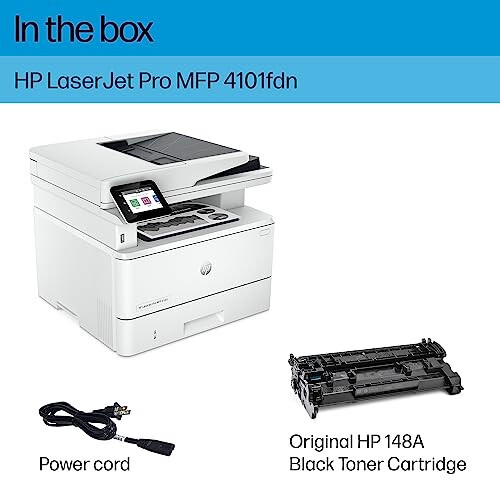 HP LaserJet Pro MFP 4101fdn Printer, Chop etish, skanerlash, nusxa ko'chirish, faks, Tez tezlik, Oson sozlash, Mobil chop etish, Ilg'or xavfsizlik, Kichik jamoalar uchun eng yaxshi, Faqatgina Ethernet/USB - 5