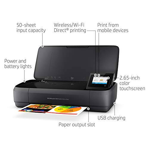 HP OfficeJet 250 Hammasi Bir Yerdagi Ko'chma Printer, Simsiz va Mobil Chop etish, Alexa bilan Ishlaydi (CZ992A) Qora - 2