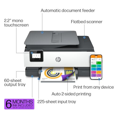 HP OfficeJet 8015e Kablosuz Renkli Çok İşlevli Yazıcı, 6 ay Instant Ink dahil - 8