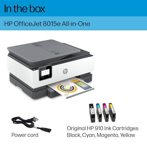 HP OfficeJet 8015e Simsiz Rangli Ko'p Funktsiyali Printer, 6 oy Instant Ink kiritilgan - 4