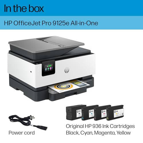 HP OfficeJet Pro 9125e Многофункциональное устройство, Цветной, Принтер для малого и среднего бизнеса, Печать, Копирование, Сканирование, Факс, Сенсорный экран; Smart Advance Scan, 3 месяца Instant Ink включено - 6