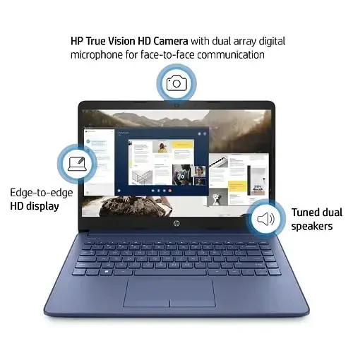 HP Portable Laptop (Include 1 Year Microsoft 365), 14’’ HD Display, 8GB RAM, 64GB eMMC, Intel Quad-Core N4120, Student and Business, Webcam, HDMI, Wi-Fi, RJ-45, Windows 11 Home, Grayish Blue - 3