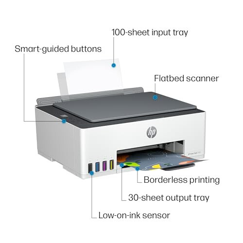 HP Smart Tank 5101 Kablosuz Hepsi Bir Arada Mürekkep Tanklı Yazıcı, 2 Yıl Mürekkep Dahil, Yazdırma, Tarama, Kopyalama, Ev İçin En Uygun, Doldurulabilir Mürekkep Tankı (1F3Y0A) - 4