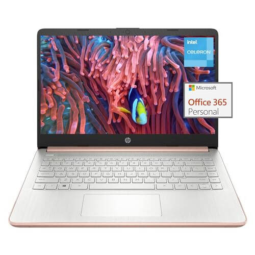 HP Stream 14 dyuymli Talaba va Biznes uchun Noutbuk - Intel To'rt Yadroli Protsessor, 4GB RAM, 320GB Xotira (64GB eMMC + 256GB Karta), 1 Yillik Office 365, Veb-kamera, 11 soat Uzoq Batareya Umri, Wi-Fi, Win11 H in S - 1