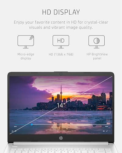 HP Stream 14-inch Laptop for Student and Business - Intel Quad-Core Processor, 16GB RAM, 320GB Storage (64GB eMMC + 256GB Card), 1-Year Office 365, Webcam, Long Battery Life, Win11 S with Mouse - 3