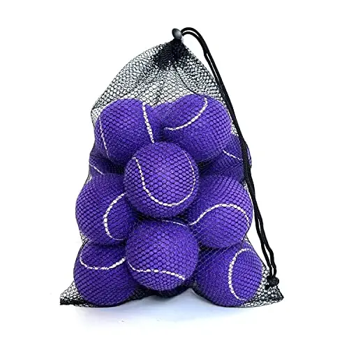 HPWFHPLF Tennis Balls, 12 Pack Advanced Training & Practice Tennis Balls for Beginners, Pet Dogs Playing Balls, Includes Mesh Carry Bag - HPWFHPLF