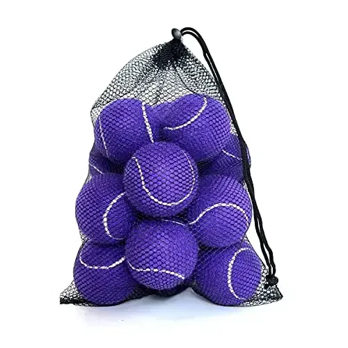 HPWFHPLF Tennis Balls, 12 Pack Advanced Training & Practice Tennis Balls for Beginners, Pet Dogs Playing Balls, Includes Mesh Carry Bag 