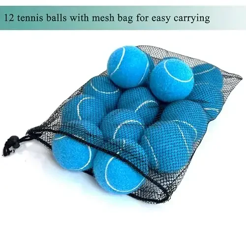 HPWFHPLF Tennis Balls, 12 Pack Advanced Training & Practice Tennis Balls for Beginners, Pet Dogs Playing Balls, Includes Mesh Carry Bag - 5