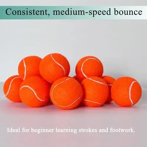 HPWFHPLF Tennis Balls, 12 Pack Advanced Training & Practice Tennis Balls for Beginners, Pet Dogs Playing Balls, Includes Mesh Carry Bag - 4