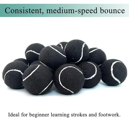 HPWFHPLF Tennis Balls, 12 Pack Advanced Training & Practice Tennis Balls for Beginners, Pet Dogs Playing Balls, Includes Mesh Carry Bag - 4