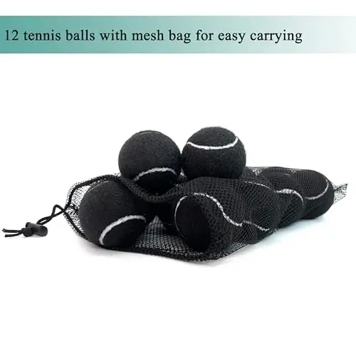 HPWFHPLF Tennis Balls, 12 Pack Advanced Training & Practice Tennis Balls for Beginners, Pet Dogs Playing Balls, Includes Mesh Carry Bag - 5