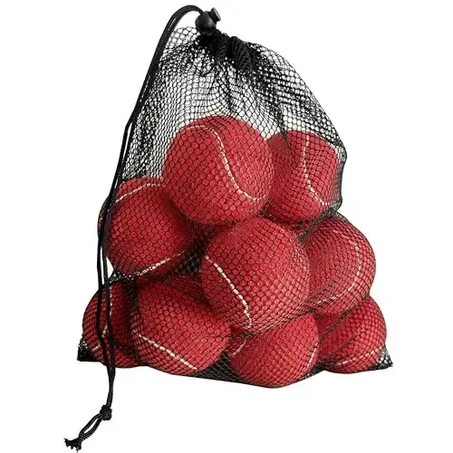 HPWFHPLF Tennis Balls, 12 Pack Advanced Training & Practice Tennis Balls for Beginners, Pet Dogs Playing Balls, Includes Mesh Carry Bag - HPWFHPLF
