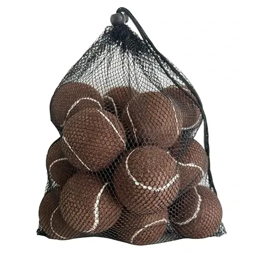 HPWFHPLF Tennis Balls, 12 Pack Advanced Training & Practice Tennis Balls for Beginners, Pet Dogs Playing Balls, Includes Mesh Carry Bag - 9
