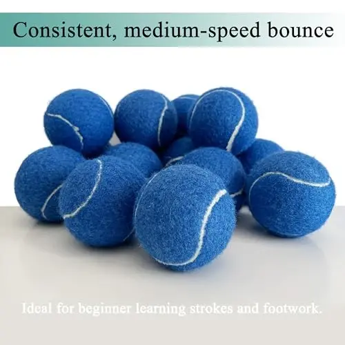 HPWFHPLF Tennis Balls, 12 Pack Advanced Training & Practice Tennis Balls for Beginners, Pet Dogs Playing Balls, Includes Mesh Carry Bag - 4