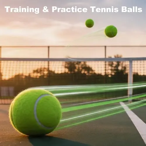 HPWFHPLF Tennis Balls, 12 Pack Advanced Training & Practice Tennis Balls for Beginners, Pet Dogs Playing Balls, Includes Mesh Carry Bag - HPWFHPLF