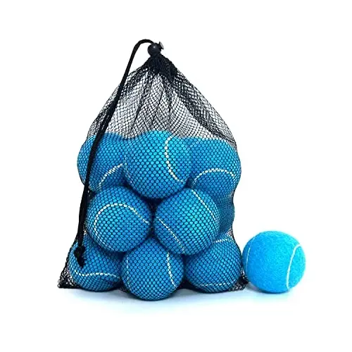 HPWFHPLF Tennis Balls, 12 Pack Advanced Training & Practice Tennis Balls for Beginners, Pet Dogs Playing Balls, Includes Mesh Carry Bag - 1