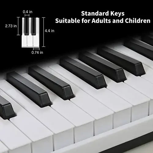 Hricane Keyboard Piano Lighted Keys for Beginner Adults Teens Kids, 61 Key Electronic Music Keyboard with Teaching Modes Powered by USB or Battery with LCD Display Microphone Headphone Jack - 6