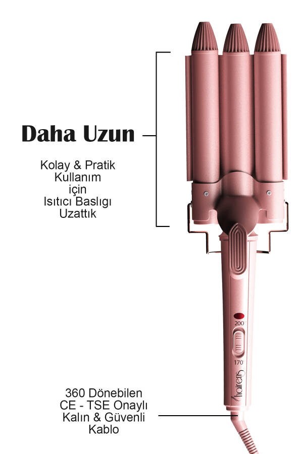 HRS-190 To'lqin va suv to'lqinli soch kıvırtıcısi 25 mm - 11