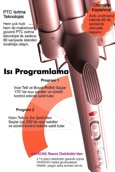 HRS-190 Wag ve Su Dalgası Saç Maşası 25mm - 4