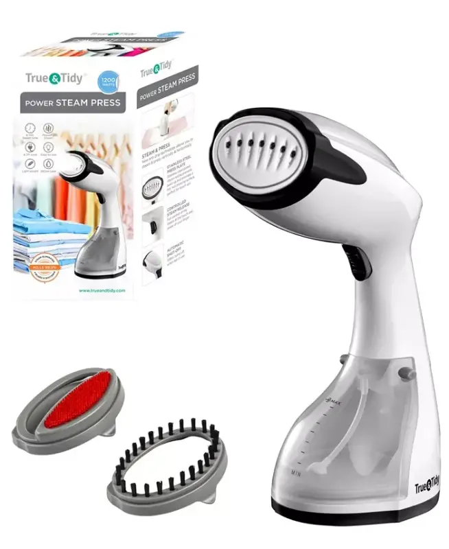 HS-26 1200W Güçlü Buharlı Ütü El Tipi Giysi Buharlayıcı-Beyaz - TRUE & TIDY