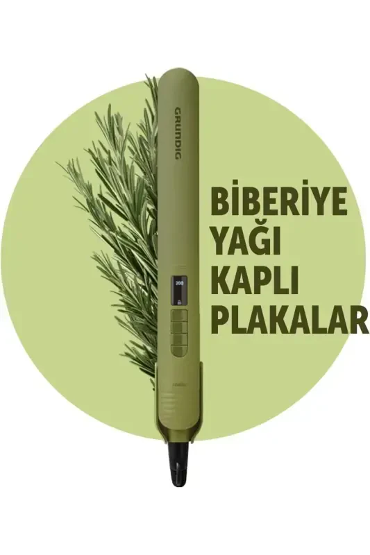 HS 7031 Botanika Hair Straightener, Rosemary Oil Coated Plate - GRUNDIG