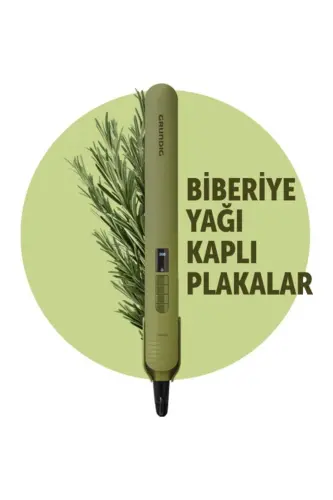Dijital Saç Düzleştirici Biberiye Yağı Kaplı Plakalar - biberiye 
