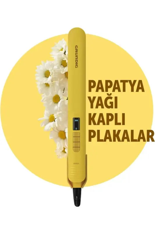 HS 7031 Botanika Saç Düzleştirici, Biberiye Yağı Kaplı Plaka - sarı - 1