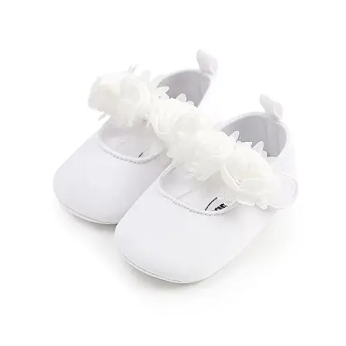 HsdsBebe 2pcs/Set Newborn Baby Girl Princess Mary Jane Shoes Toddler Infant Wedding Dress Flat Shoes with Free Headband 