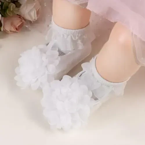 HsdsBebe 2pcs/Set Newborn Baby Girl Princess Mary Jane Shoes Toddler Infant Wedding Dress Flat Shoes with Free Headband - 2