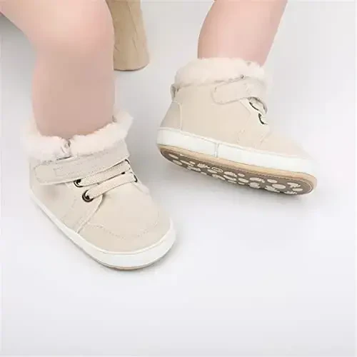 HsdsBebe Baby Boys Girls Pu Leather Hard Bottom Walking Sneakers Toddler Rubber Sole First Walkers Infant Cartoon Slippers Crib Shoes - 2