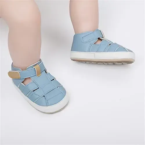 HsdsBebe Baby Boys Girls Pu Leather Hard Bottom Walking Sneakers Toddler Rubber Sole First Walkers Infant Cartoon Slippers Crib Shoes - 2