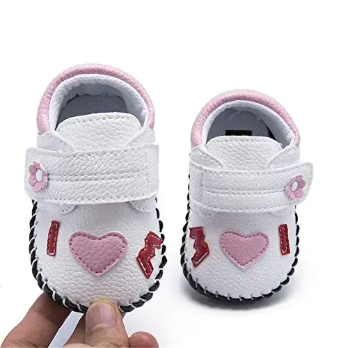 HsdsBebe Baby Boys Girls Pu Leather Hard Bottom Walking Sneakers Toddler Rubber Sole First Walkers Infant Cartoon Slippers Crib Shoes - 3