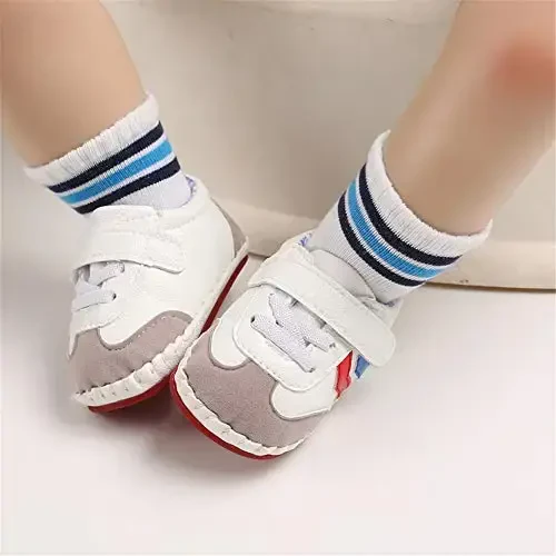 HsdsBebe Baby Boys Girls Pu Leather Hard Bottom Walking Sneakers Toddler Rubber Sole First Walkers Infant Cartoon Slippers Crib Shoes - 2