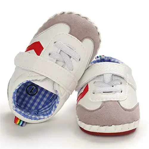 HsdsBebe Baby Boys Girls Pu Leather Hard Bottom Walking Sneakers Toddler Rubber Sole First Walkers Infant Cartoon Slippers Crib Shoes - 3