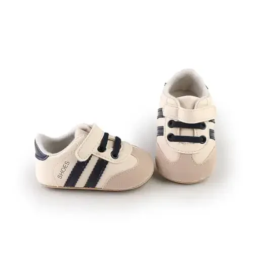 HsdsBebe Baby Boys Girls Pu Leather Hard Bottom Walking Sneakers Toddler Rubber Sole First Walkers Infant Cartoon Slippers Crib Shoes - 4